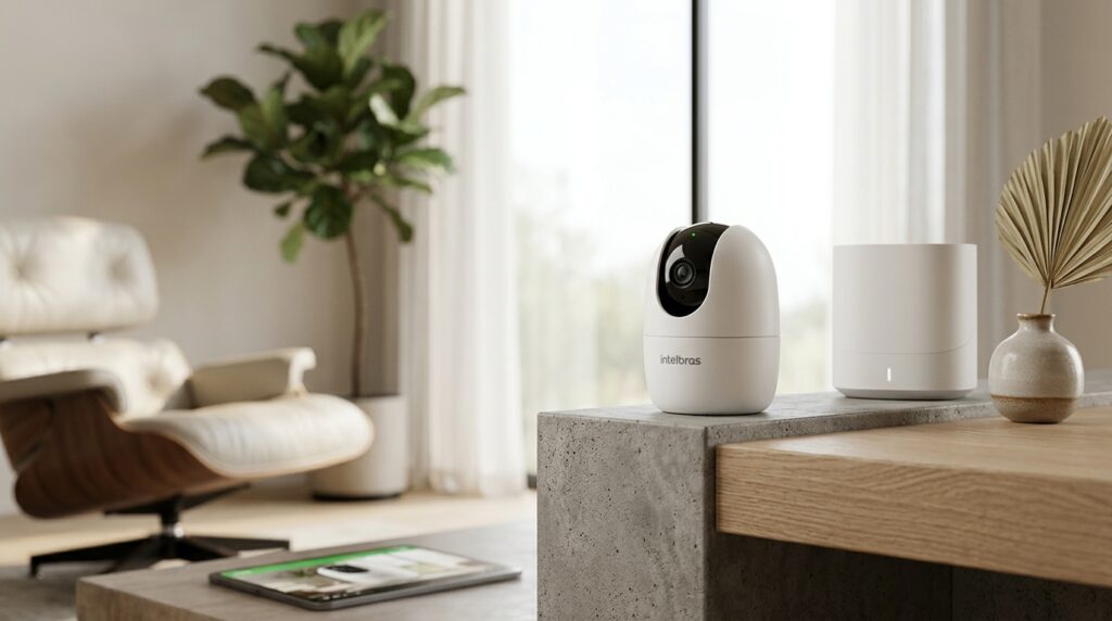 A Intelbras iM4 C combina resolução Full HD com movimentação 360° para monitoramento de ambientes internos.