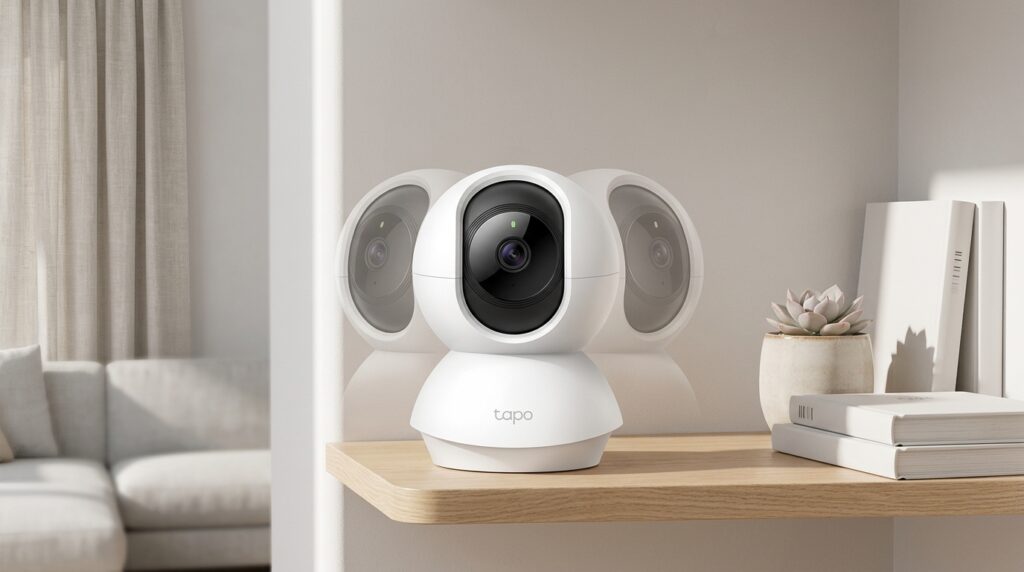 A Tapo C200 utiliza movimentação da câmera para permitir diferentes enquadramentos dentro do mesmo ambiente.
